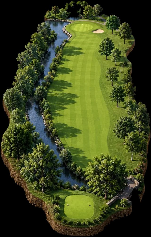 Carus Green Golf Club, hole 2 in 3D