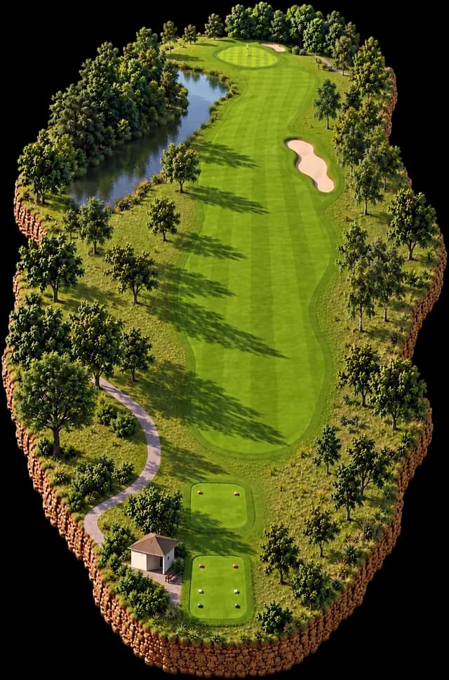 Carus Green Golf Club, hole 9 in 3D