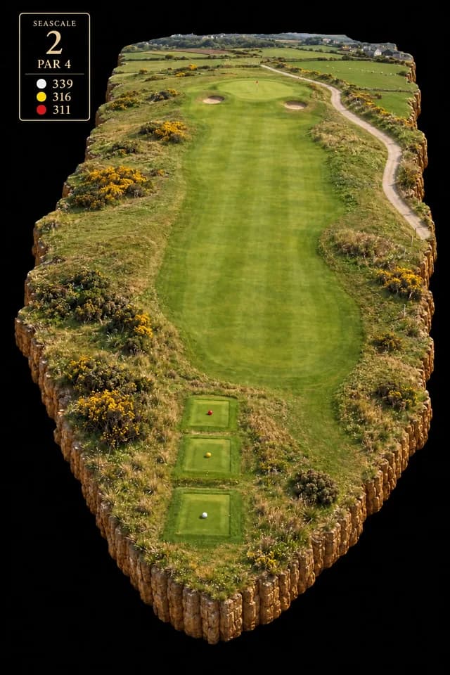 Seascale Golf Club, hole 2 in 3D