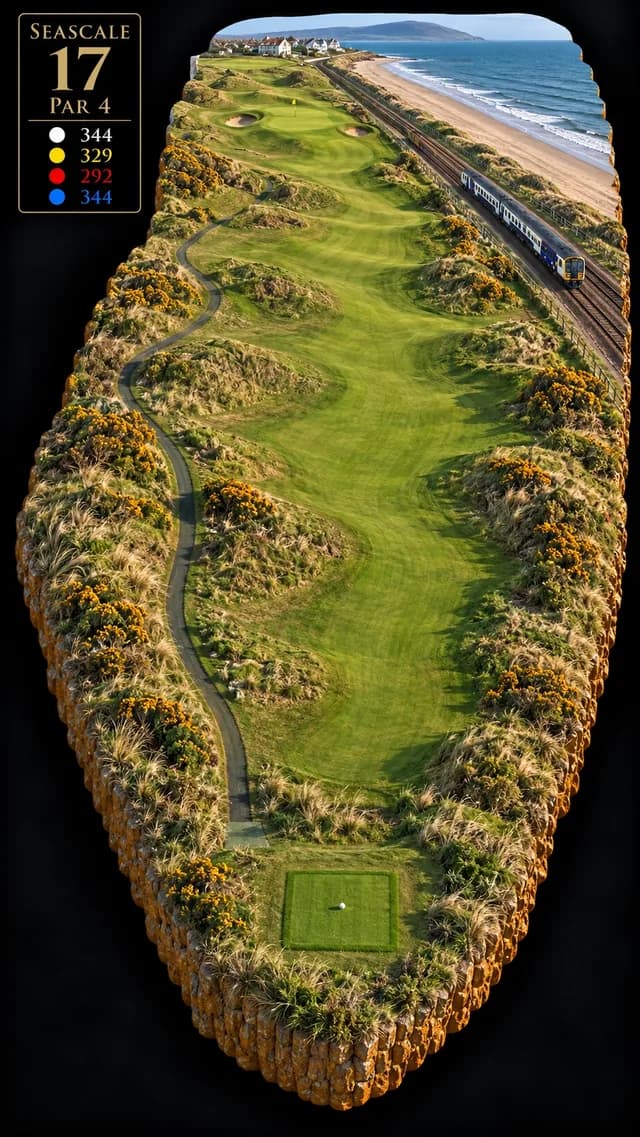 Seascale Golf Club, hole 17 in 3D